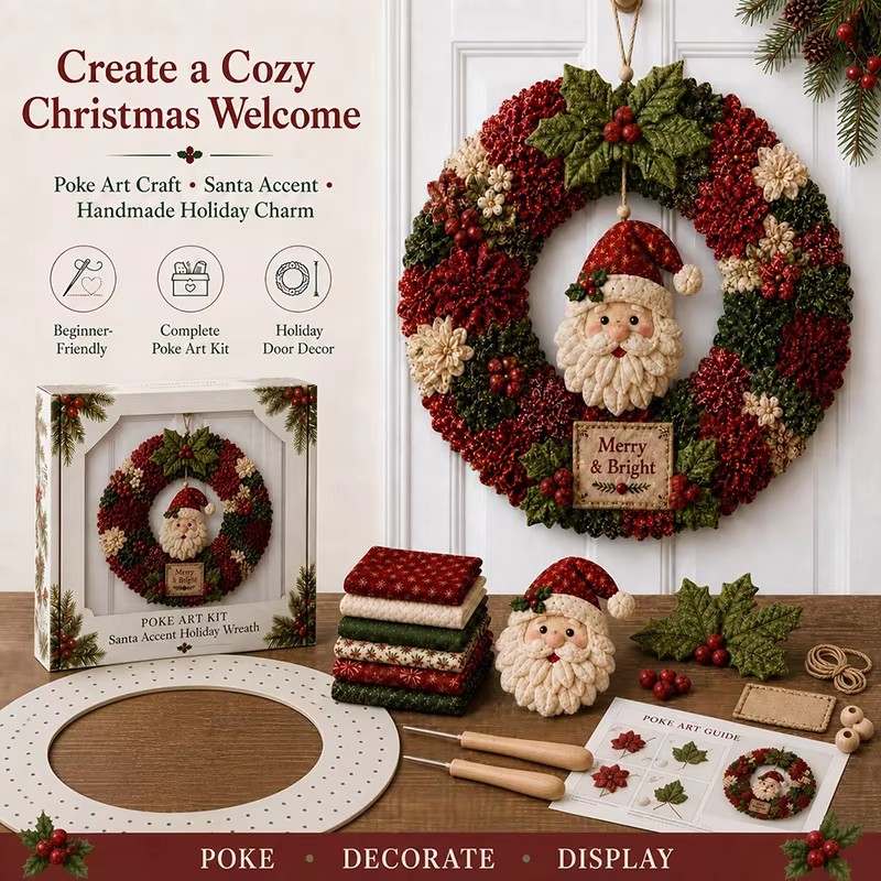 Art Craft Store - 3D Christmas Fabric Poke Art Kit