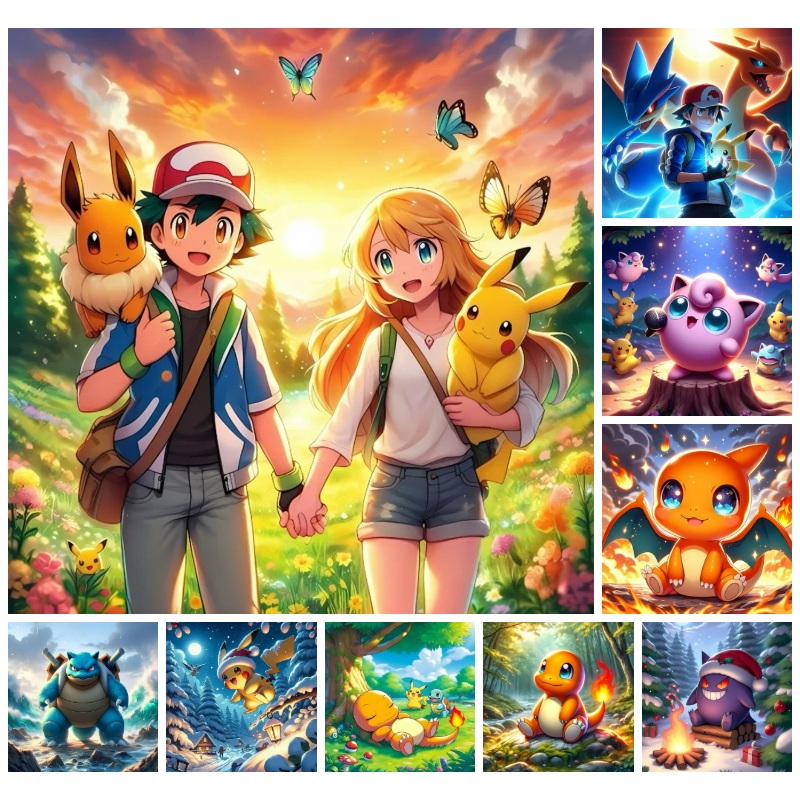 Art Craft Japan - Pokemon Ash Anime 5D Full Round