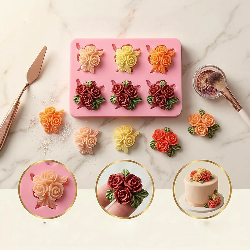 Art Craft Show - 3D Rose Flower Silicone Fondant Mold