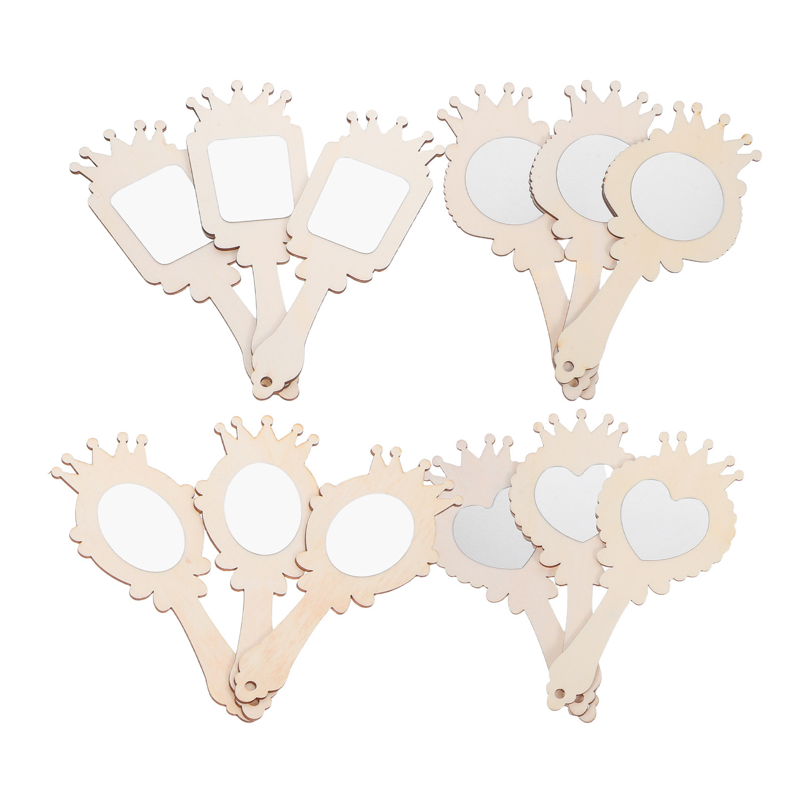 12Pcs Blank Wooden Mirror Craf - Art Craft Mirror review and price
