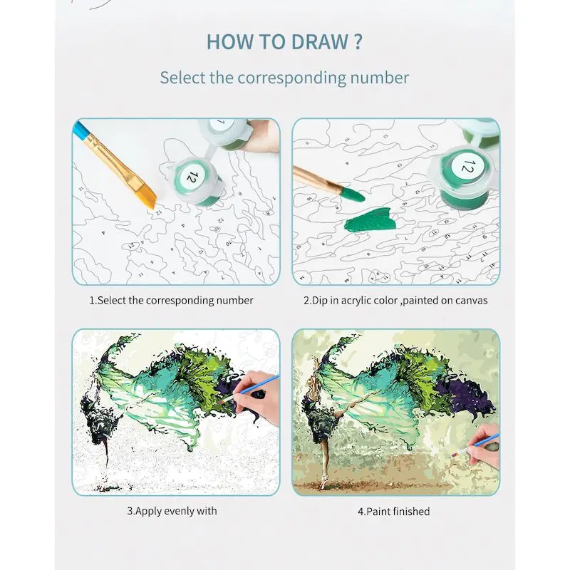 Paint By Numbers Acrylic paint - Art Craft And Cloth review and price