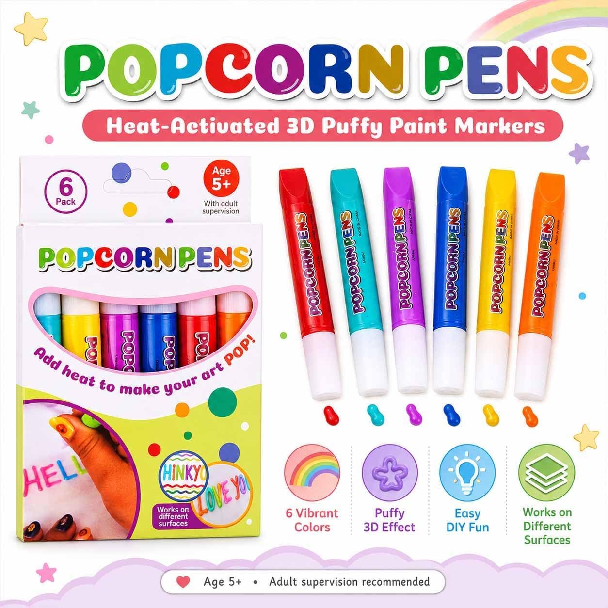 Magic Puffy Popcorn Pens 3D Pu - Art Craft Notebook review and price