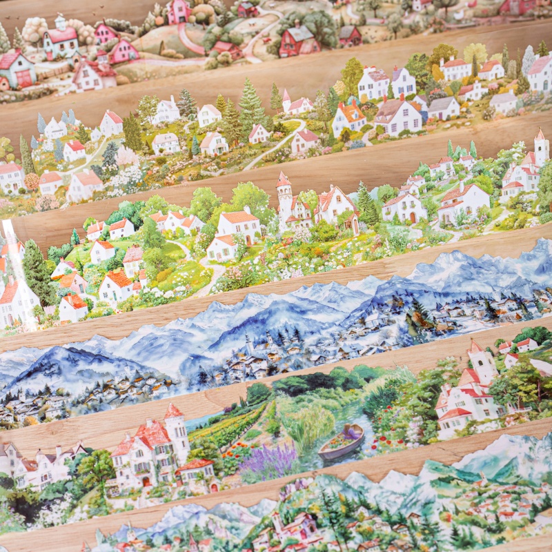 6-roll set 6cm×200cm Village T - Art Craft Notebook review and price