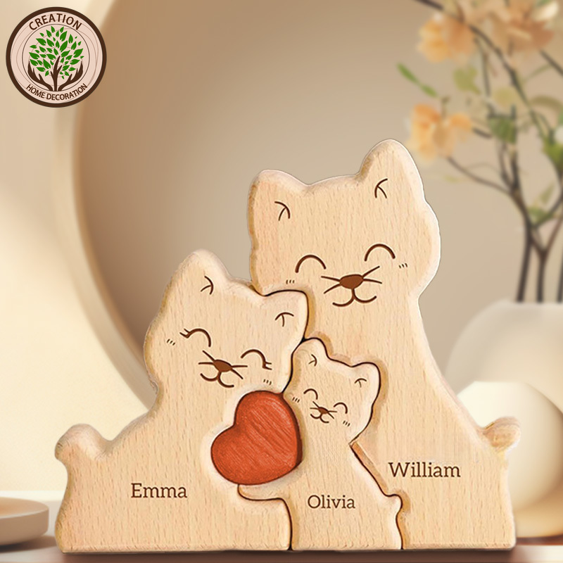 Wooden Cat Art Puzzle Warm Fam - Art Craft 2 Year Olds review and price