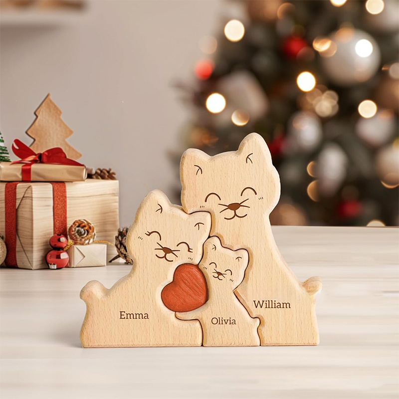 Wooden Cat Art Puzzle Warm Fam - Art Craft 2 Year Olds review and price